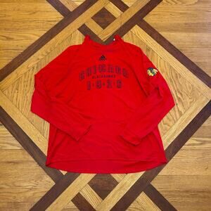 (XL) 1926 Adidas Blackhawks Hockey Long Sleeve